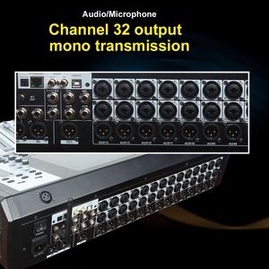 Console de mixage numérique professionnelle 32 canaux DM32 Pro avec carte son intégrée et interface USB affichant l'audio et la vidéo - Product Image 2