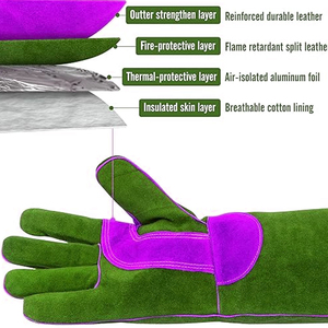 Guantes DE TRABAJO multifuncionales para soldar, los mejores guantes de trabajo de soldadura de cuero completamente dividido, el más nuevo estilo de tendencia, guantes de trabajo cómodos para soldador - Product Image 3