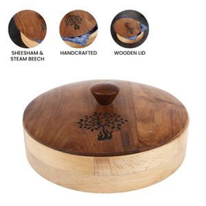 Merveilleux nouveau look fait à la main fantaisie serveur de nourriture Chapati Roti conteneur écologique couleur naturelle ustensiles de cuisine hôtels casserole - Product Image 6