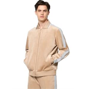 Chándales de terciopelo de peso pesado transpirables personalizados para hombres Cremallera completa Gimnasio Ropa deportiva atlética Hasta la rodilla OEM disponible - Product Image 4