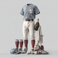 Ensemble de maillots de baseball personnalisés à manches courtes, séchage rapide, taille élastique, respirant, 100 % polyester, avec nom d'équipe, hauts et bas