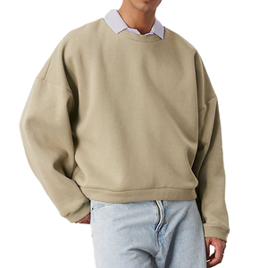 Qualité supérieure recadrée col rond sweat surdimensionné goutte épaule éponge française 100% coton fabriqué en usine basiques sweats - Product Image 2