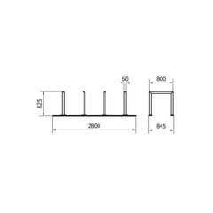 Sistema di binari di supporto, 4 supporti tubo in acciaio 60x60 mm, 2800x800mm (LxP), da avvitare, grigio - Product Image 4