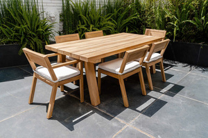 Ensemble de jardin en bois d'acacia, mobilier de patio pliable, ensemble 6 places pour extérieur, canapé de jardin minimaliste, ensemble d'extérieur en bois d'acacia - Product Image 6