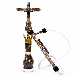 Farida Luxury Egyptian Marble Straight Type Hookah Lacquer Finish Natural Colored Heavy Tray Matching Designer <b>Vase</b> Shisha - Product Image 1