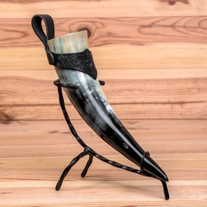 Top Grade Vintage Polished Metal <b>Drinking</b> Horns Nautical Style <b>Stands</b> Handcrafted Natural Materials Directly Indian Manufacturer - Product Image 4