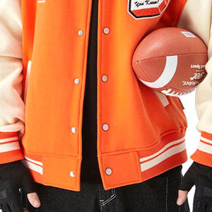 Logo personnalisé Laine Chenille Broderie Baseball Letterman Vestes Hommes Vintage Blanc En Cuir Manches Varsity Veste - Product Image 4