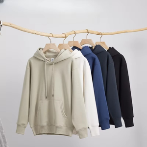 Vente en gros Vêtements de rue en coton Sweat à capuche uni pour hommes Baggy Sweats à capuche en coton doux Prêt à expédier Sweat à capuche uni pour femmes - Product Image 2