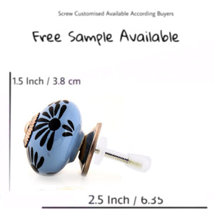 Tropical Blue Ceramic Knobs <b>for</b> Kitchen Dresser Bedroom Outdoor Warehouse Living Room Hotel-Versatile Cabinet Drawer <b>Door</b> Handle - Product Image 3