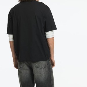 เสื้อยืดกีฬาแขนสั้นผ้าฝ้ายโพลีเอสเตอร์โอเวอร์ไซซ์เสื้อเปล่าแบบเรียบ - Product Image 4