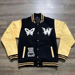 แจ็คเก็ตเบสบอล,แจ็คเก็ตเลตเตอร์แมนทำจากหนังสัตว์ - Product Image 1