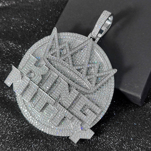 Moissanite Silver <b>King</b> Nitty <b>Crown</b> Round Pendant Hip Hop Iced Out Statement Necklace Luxury Bling Jewelry Gift For Men - Product Image 6