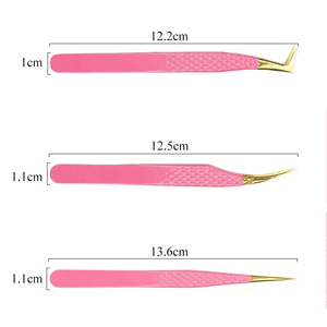 Pinzas para pestañas y cejas de última tendencia 2024, herramientas de belleza con punta dorada, volumen multicolor y tipo puntiagudo, precio bajo - Product Image 5