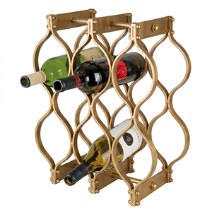 Copper Wineglass Holder 5-9 Stemware Capacity Display Stand Home Furniture <b>Freestanding</b> Geometric Wine Bottle Holder - Product Image 6