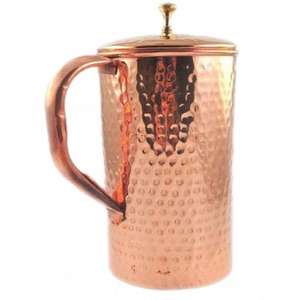 Jarra de cobre puro de diseño martillado de primera calidad para almacenar y servir agua con un atractivo vintage elegante y elegante - Product Image 5