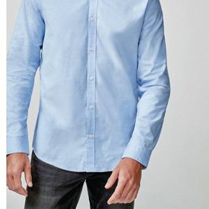 เสื้อแขนยาวสำหรับผู้ชายเสื้อเชิ้ตผ้าฝ้ายแท้สั่งทำโลโก้ได้ - Product Image 3