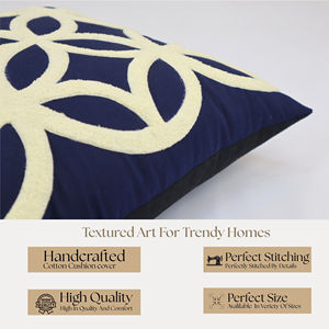 Housse de coussin décorative moderne vintage à rayures, portable, de luxe, géométrique, capitonnée, texturée, brodée, pour canapé, salon - Product Image 2