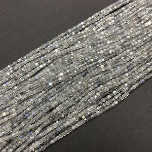 Cuentas de Piedra Labradorita Natural Facetadas en Forma de Cubo, Hebras de Cuentas de Labradorita de 2.5mm para la Fabricación de Joyas a Precio de Mayoreo - Product Image 1
