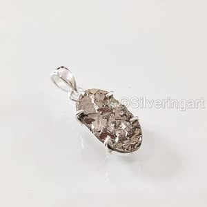 Colgante de Pirita Natural para Mujer, Poder Atrae Dinero, Regalo de Navidad, Joyería Hecha a Mano, Colgante de Plata de Ley 925 - Product Image 2