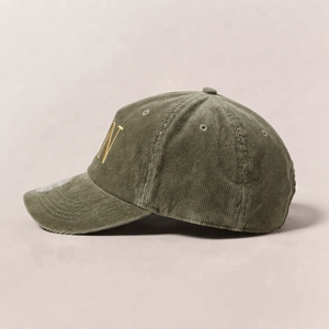 <b>Corduroy</b> Baseball Cap Embroidered Letter Unisex Wholesale Custom Logo High Quality OEM ODM Low MOQ 6-Panel Vintage Casual <b>Hat</b> - Product Image 2