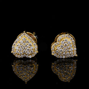 Pendientes de oro macizo de 10kt con corte brillante redondo VVS Clarity Lab Grown Diamonds Joyería de moda Studs para mujer - Product Image 5
