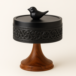 Luxury Gold Bird Decorative Storage <b>Box</b> for Ramadan and Eid Intricate Design with Wooden Base for Jewelry and Small Treasures - Product Image 3