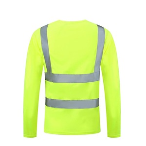 Camiseta de Seguridad de Manga Larga de Alta Visibilidad, Color Naranja y Verde para Construcción - Product Image 3
