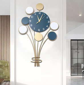 Decoración artística contemporánea geométrica moderna de mármol azul abstracto, disponible a precios al por mayor reloj de pared de metal. - Product Image 5