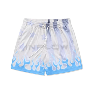 Logo personnalisé Pantalon court droit à séchage rapide pour homme Short de sport en maille de basket-ball uni Short en maille vierge pour homme - Product Image 5