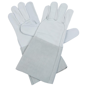 Gants sûrs et fiables Soudeurs Longue Laine Rouge Gris Soudage TIG/MIG Faible Éclaboussure Soudeurs résistants à la chaleur Gants de protection - Product Image 5