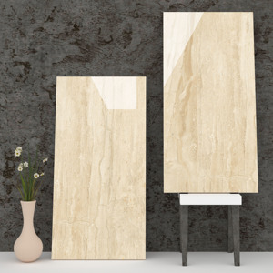 Carreaux aspect marbre naturel poli, luxe, décoration intérieure de grande villa, style moderne, finition brillante, 600x1200mm pour salle de banquet. - Product Image 1