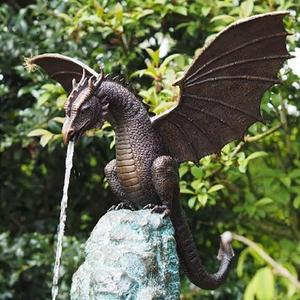 Tendance fontaine Dragon jardin Statue ferme Style Vintage à la main Dragon Sculpture grandeur nature extérieur pièce maîtresse - Product Image 5