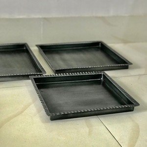 ถาดเก็บของโลหะสีดำทรงสี่เหลี่ยม,ถาดใส่ชาโต๊ะเครื่องสำอางแต่งหน้าเครื่องประดับสำหรับตกแต่งบ้าน - Product Image 3
