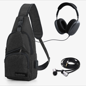 Sacs à bandoulière pour hommes, sacs messager décontractés, sacs de voyage, sacs à bandoulière avec port USB, sac à dos de jour - Product Image 1