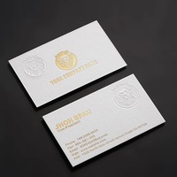 Cartes de visite de luxe personnalisées, logo estampé à l'or, papier texturé épais, cartes de visite personnalisées de qualité supérieure, recto verso