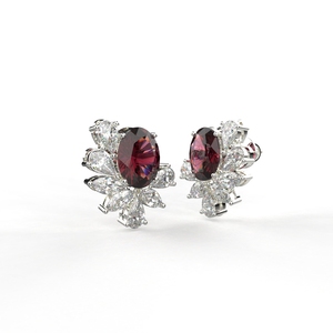 Avarta Gold Ruby Moissanite Stud Pendientes - Product Image 3