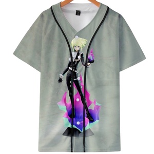 mens button <b>down</b> sublimation print baseball jersey solid slim fit baseball shirt - Product Image 1