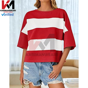 Camisetas informales de manga 3/4 de verano para mujer, camisetas de gran tamaño con cuello redondo a la moda y diseño de hombros caídos, ligeras - Product Image 2