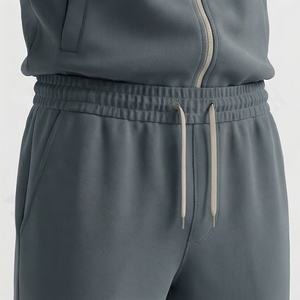 Service OEM, survêtements pour hommes confortables à la vente, logo personnalisé, molleton technique zippé, jogging uni, ensemble deux pièces, vêtements de sport - Product Image 5