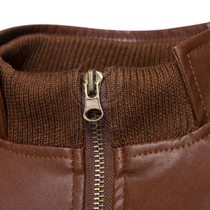 Chaqueta de Cuero de Invierno para Hombre de Alta Calidad, Cuello Alto, Logotipo Frontal, Transpirable, Ecológica, Personalizable, Venta al Por Mayor - Product Image 3