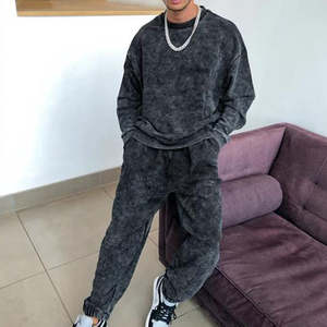 Sudaderas Chándal de lavado ácido en blanco liso Precio bajo Chándal de lavado ácido de alta calidad Chándal de peso pesado para hombre Chándal - Product Image 5