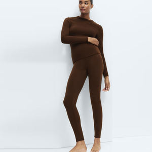 Pantalones de Yoga sin Costuras para Mujer, Leggings Térmicos Antibacterianos, Transpirables, de Spandex/Poliéster, Cintura Elástica, Largo Completo, Forro Polar, para Entrenamiento - Product Image 2