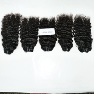 Extensiones de cabello humano crudo indio rizado de trama doble a máquina 100% al por mayor calidad natural sin estilos de procesamiento químico - Product Image 2