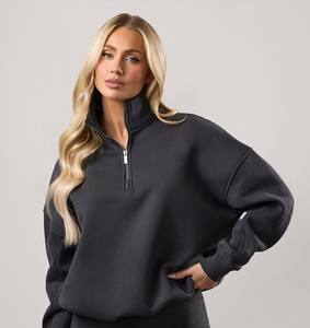 Sudadera de Forro Polar para Mujer, Venta Caliente de Invierno, Ropa de Calle Cómoda de Manga Larga con Logotipo Personalizado, Color Sólido - Product Image 3