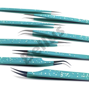 Pince à cils de marque privée pour extensions de cils Pince à épiler de volume à pointe de fibre de haute qualité Outils d'isolation avec logo personnalisé - Product Image 5