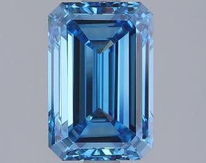 Diamante Esmeralda de 2.02ct, Azul Intenso, VVS2, Cultivado en Laboratorio, para Joyería, Diamante CVD - Product Image 1