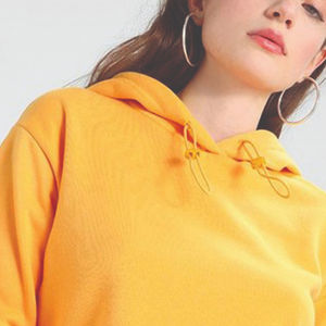 Sudadera con Capucha Extra Grande de Manga Larga, Top Corto Otoñal, Sudadera con Capucha Negra para Mujer - Product Image 4