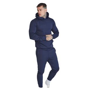 Ensemble deux pièces avec logo personnalisé pour hommes, combinaison de jogging pour entraînement sportif et fitness d'hiver, survêtement uni et uni 100% coton, survêtement vierge - Product Image 1
