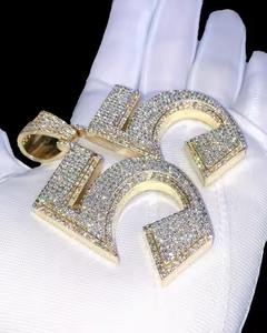 Colgante Hip Hop Personalizado de Moissanita, Corte Baguette de 20 Quilates, Chapado en Oro, Joyería Elegante para Hombre y Mujer, Plata de Ley 925 - Product Image 6