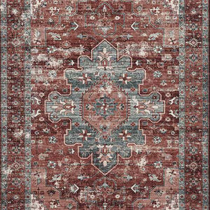 พรมทอแจ็คการ์ดลายเรียบแบบตุรกี ยี่ห้อ Adiva ผลิตด้วยเครื่องจักร ซักได้ ด้านหลังทำจากผ้าฝ้ายกันลื่น ผลิตจากโพลีเอสเตอร์ สำหรับใช้ในบ้าน - Product Image 1